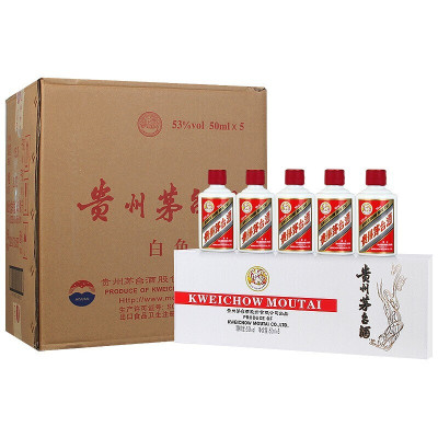 茅台酒 飞天茅台小白条 53度酱香型白酒 (50ml*5瓶 )*12条 整箱装