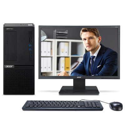 宏碁(Acer)D650台式机电脑 I3-10105/8G/1T+128G固态/集显/预装Win10 H/23.8寸