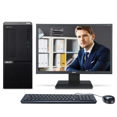 宏碁(Acer)D650台式机电脑 I3-10105/8G/1T+128G固态/集显/预装Win10 H/21.5寸