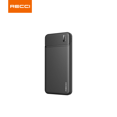 锐思Recci RPB-N16 黑色双USB移动电源10000毫安时Type-C\/Micro输入通用手机充电宝