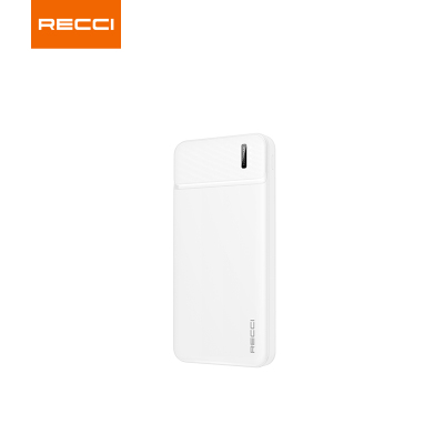 锐思Recci RPB-N16 白色双USB移动电源10000毫安时Type-C\/Micro输入通用手机充电宝
