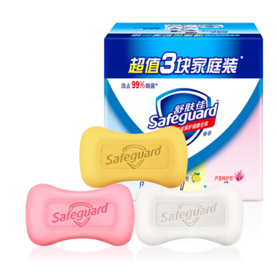 苏宁宜品[HC]舒肤佳(Safeguard)香皂混合三块115gX3装(纯白清香+柠檬清新+芦荟呵护)