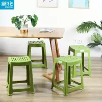 茶花塑料凳子加厚塑料高凳浴室凳家客厅餐桌条纹凳塑料简约防滑凳