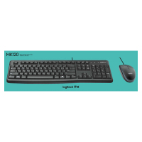 罗技(Logitech)MK120键鼠套装 有线键鼠套装 办公键鼠套装 电脑键盘 笔记本键盘