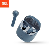 JBL T225TWS 真无线蓝牙耳机透明半入耳式音乐运动时尚5.0小晶豆 蓝色