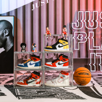 禧天龙多功能鞋盒透明球鞋侧开收纳盒磁吸塑料翻盖式创意网红鞋墙