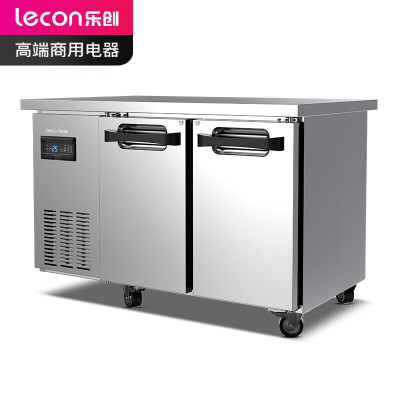 乐创(lecon)冷藏工作台保鲜操作台冰柜 卧式冰柜厨房高端风冷冰箱1.2*0.6米全保鲜 KU1280-F