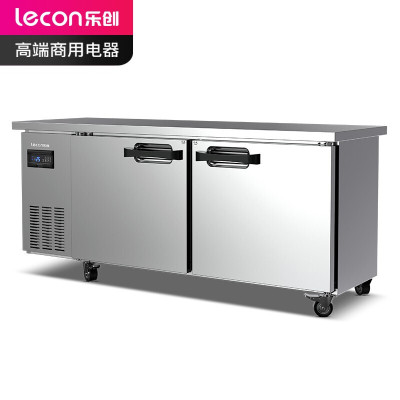 乐创(lecon)冷藏工作台保鲜操作台冰柜 卧式冰柜厨房高端风冷冰箱1.8*0.8米全保鲜 KU1880-F