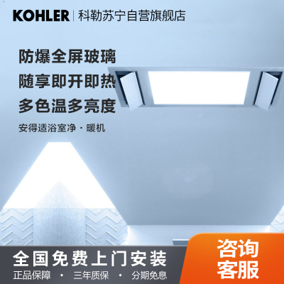科勒风暖式浴霸卫生间多功能灯暖风暖一体照明暖风机石膏顶21465