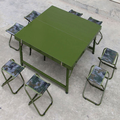 绵冠MIANGUAN折叠餐桌多功能桌椅便携式手提多功能餐桌椅组合 多功能野外战折叠餐桌