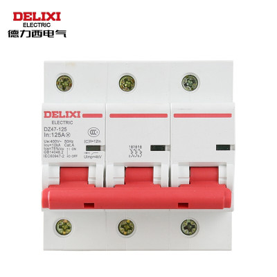 德力西电气(DELIXI ELECTRIC)空气开关小型断路器大电流断路器空开DZ47-125 3P 125A