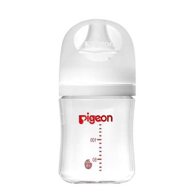 贝亲(Pigeon) 奶瓶 玻璃奶瓶 自然实感第3代奶瓶 宽口径玻璃奶瓶 婴儿奶瓶 160ml AA186 S号1个月以