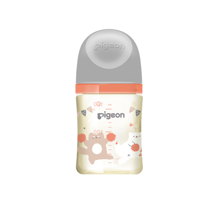 贝亲(Pigeon) 奶瓶 PPSU奶瓶 自然实感第3代奶瓶 宽口径 彩绘奶瓶160ml-猫狗狂欢AA216 S号