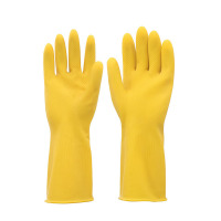 加厚橡胶牛筋乳胶手套 劳保耐磨手套 黄色乳胶(BY)