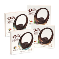 德芙(DOVE)0糖控糖巧克力35g*4零糖黑巧克力原味+阳光海盐各两袋