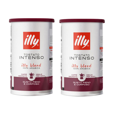 [2件装]意大利进口意利(ILLY)深度烘焙咖啡粉200g/罐