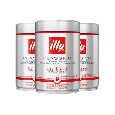 意利(illy)中度烘培咖啡豆 250g/罐 3罐装 其他 进口咖啡豆 意大利进口