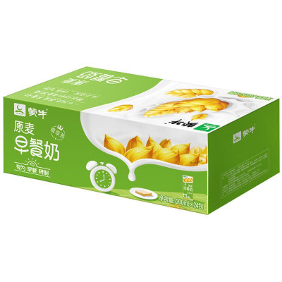 蒙牛 早餐奶原麦香味 200ml*24盒/箱