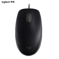 罗技(Logitech)M110 有线鼠标 家用办公游戏商务台式笔记本电脑对称鼠标 USB接口 黑色