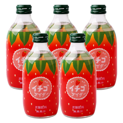 日本进口 友升 草莓味汽水 300ml*5瓶装