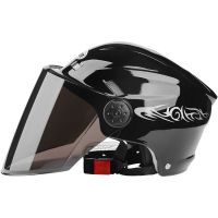 诺曼摩托电动车半盔夏季安全头盔 亮黑 1个