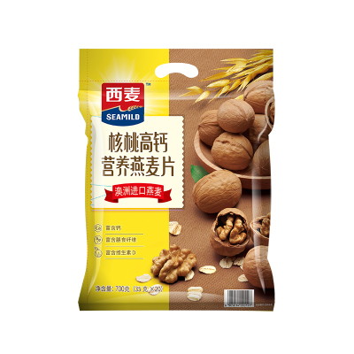 西麦(SEAMILD)核桃高钙营养燕麦片700g*3袋装独立小包装即食早餐冲饮养生营养代餐麦片