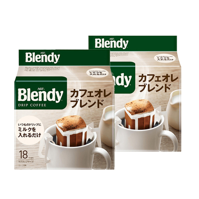 日本进口AGF挂耳咖啡18袋*2包深度烘焙黑咖啡粉