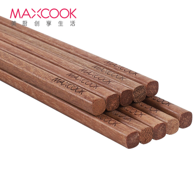 美厨(maxcook)铁木筷子 天然家用无漆无蜡铁木筷子 家用实木原木筷子 成人筷儿童筷套装