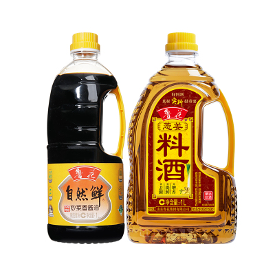 鲁花炒菜香酱油1L+鲁花葱姜料酒1L