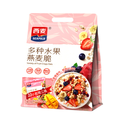 [水果燕麦]西麦多种水果燕麦脆450g*2袋装懒人速食早餐即食代餐坚果干吃燕麦零食