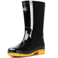 回力雨鞋男士款时尚胶鞋户外防水不易滑水鞋下雨天耐磨雨靴套鞋 HXL807 黑色中筒 39码