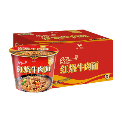 苏宁宜品&统一红烧牛肉面 桶装 12桶/箱