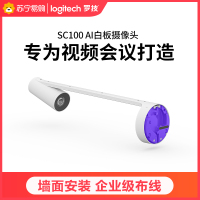 罗技(Logitech)SC100 AI白板摄像头 1080P高清 即插即用 一键分享 低延时 支持墙面安装/灵活布线