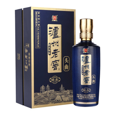 泸州老窖 蓝花瓷 头曲 醇柔 浓香型白酒 52度 500ml 单盒