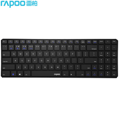 雷柏(Rapoo) E9300G 无线键盘 蓝牙键盘 办公键盘 超薄便携键盘 98键 电脑键盘 平板ipad键盘 黑色