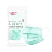 维德医用外科口罩三层成人一次性灭菌级无菌口罩批发厂家10个/袋 绿色 400袋/箱 一箱