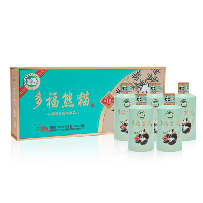 多福熊猫-酱猫15酱香型白酒53度100ml*5瓶礼盒装收藏送礼