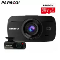 趴趴狗(PAPAGO!)行车记录仪 D5 4K高清夜视停车监控记录仪 前后双录+64G卡套餐