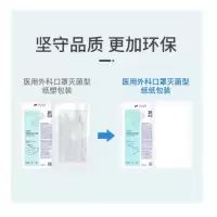 振德(ZHENDE)医用外科口罩一次性三层防护口罩内含熔喷布独立包装口罩(二类医疗器械) 成人外科灭菌浅蓝独立