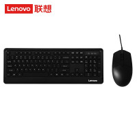 联想(Lenovo) 键鼠套装 键盘鼠标套装 办公键鼠套装 电脑笔记本键盘 全尺寸 KM102 轻薄有线键鼠套装