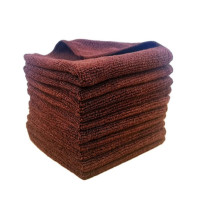 一痕沙 方巾超细纤维小毛巾吸水不掉毛擦桌子厨房餐厅清洁布 30*30cm 咖啡色方巾 单条装