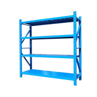 弘兴 仓储货架商超家用轻型中型货架重型货架4层置物架 蓝色 长1.2,宽0.6,高1.8米 (SL)单位:个