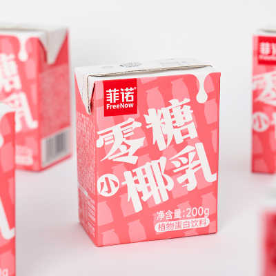 菲诺零糖小椰乳200g*12盒 网红0糖小椰汁椰奶椰浆厚椰乳植物蛋白饮料