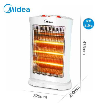 美的(Midea) 取暖器家用电暖器节能省电远红外立式小太阳电暖气NS12-15B 白色