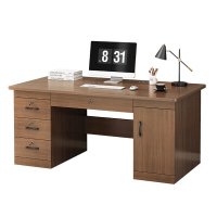 办公桌椅组合现代简约办公室家用书桌单人台式电脑桌子 橡木色120CM三抽屉