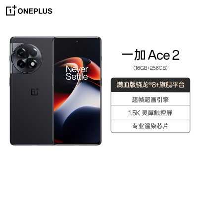 一加 Ace 2 16GB+256GB 浩瀚黑 第一代骁龙®8+移动平台 新一代超高性能石墨 超线性立体双扬声器 长寿版 100W 超级闪充 全网通学生游戏拍照手机