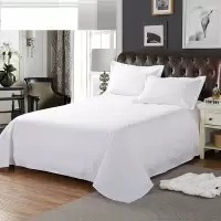 星级酒店纯白色床单床笠 床上用品酒店用 缎条 1.5m*2m