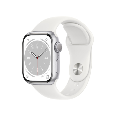 Apple Watch Series 8 智能手表 GPS版 41mm 银色铝金属表壳 运动型表带 学生优惠版