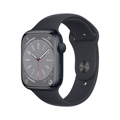 Apple Watch Series 8 智能手表 GPS版 45mm 午夜色铝金属表壳 运动型表带 学生优惠版