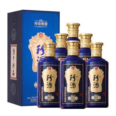 珍酒 珍八 酱香型白酒 53度 500ml*6 整箱装